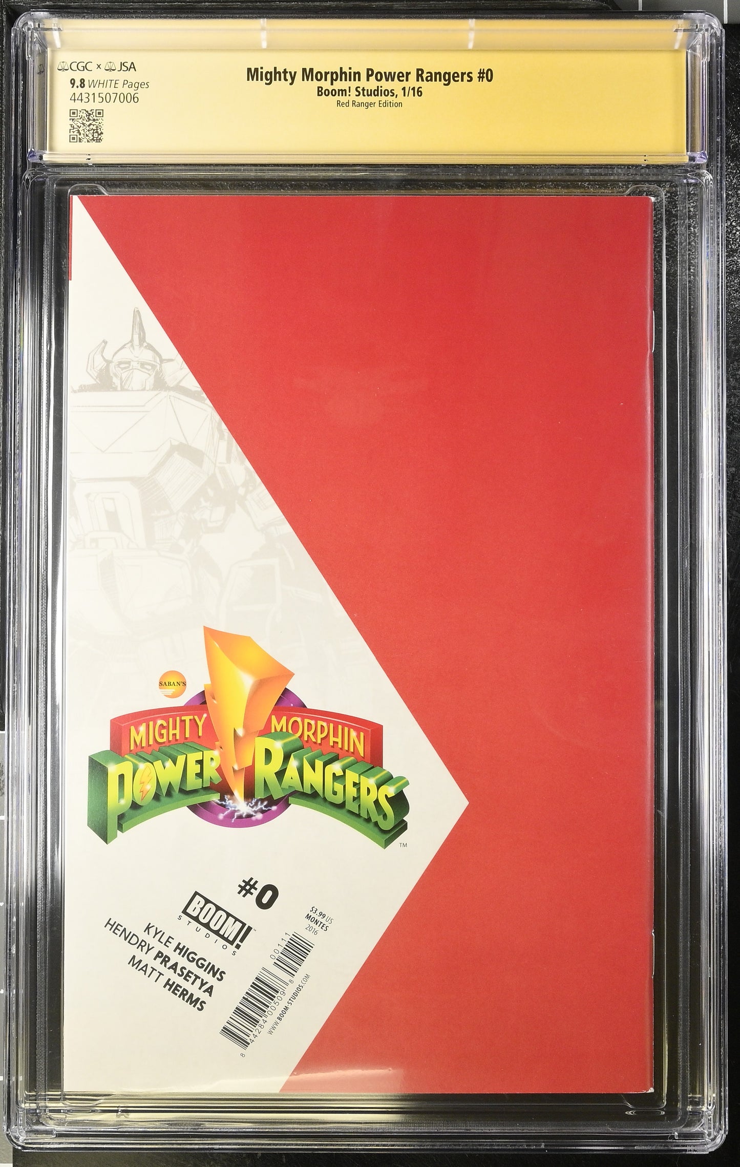 Mighty Morphin Power Rangers #0 SIGNED Steve Cardenas Rocky CGC 9.8 RARE!!