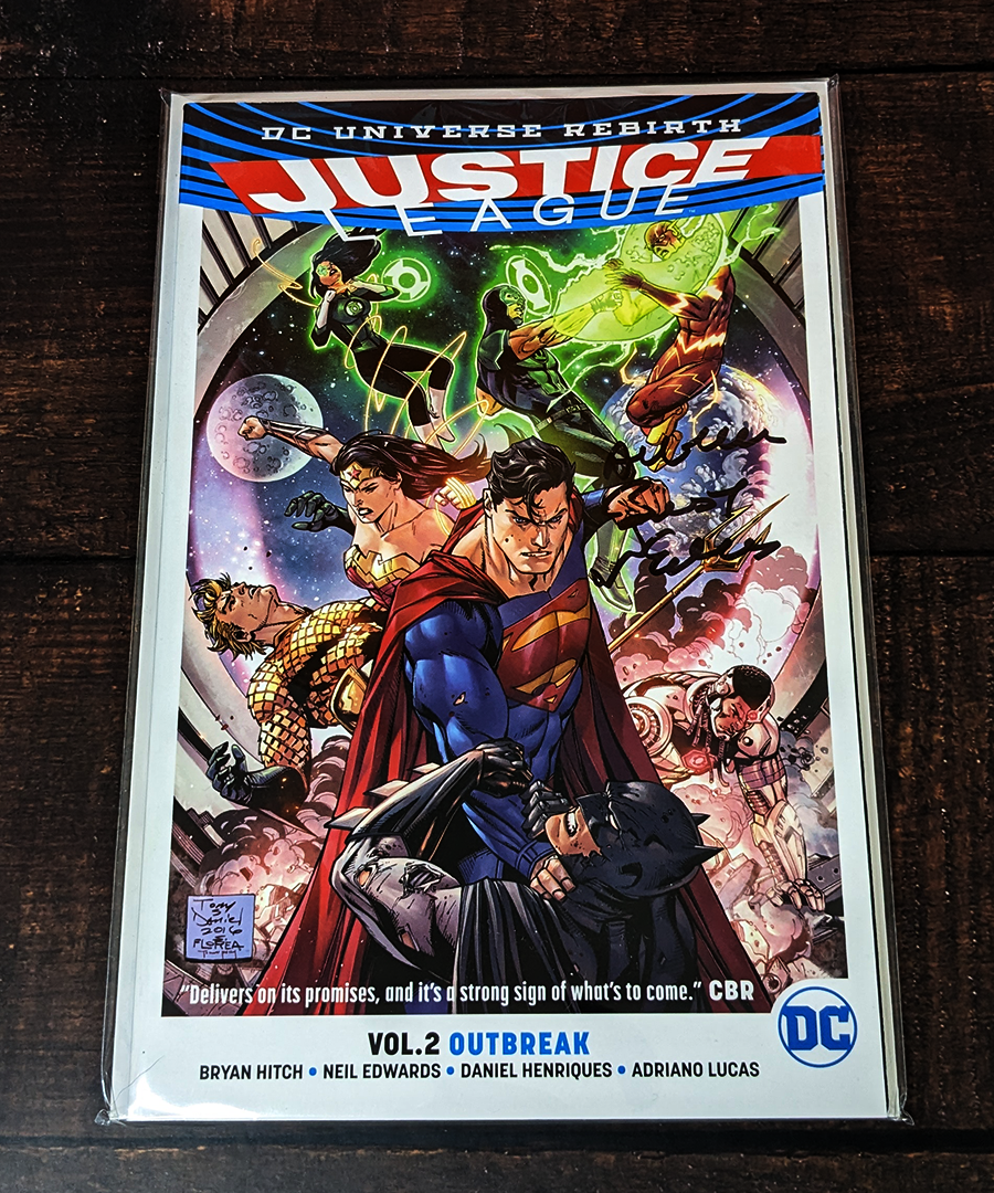 Justice League Vol. 2: Outbreak TPB Signed by Neil Edwards